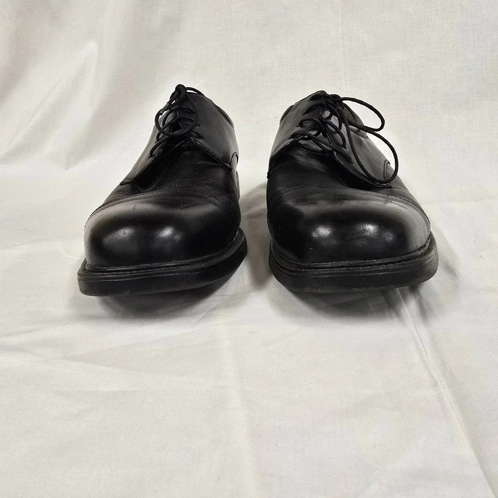 Nunn Bush Mens Black Leather Cap‎ Toe Oxford Shoes Comfort Gel Size 10.5W